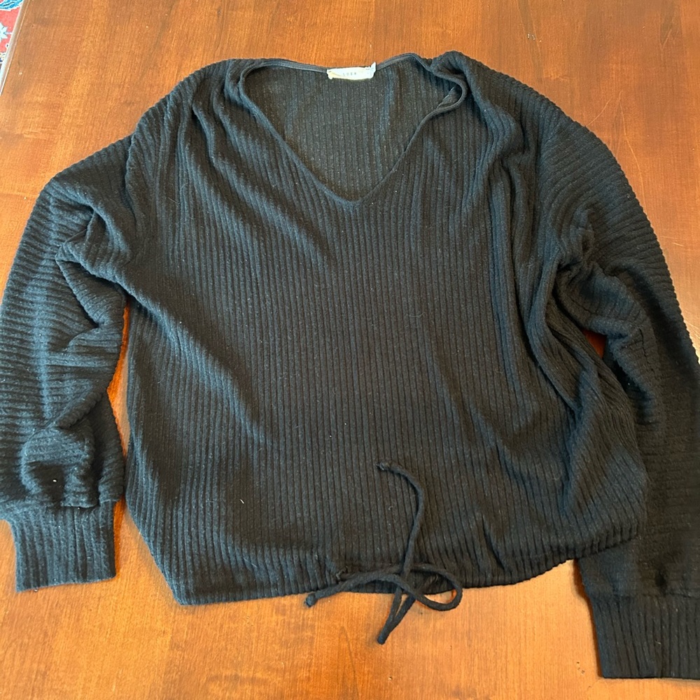 Lush long sleeve black ribbed top